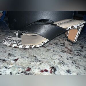 NEW! Stylish Black and Snakeskin Women's Heels
